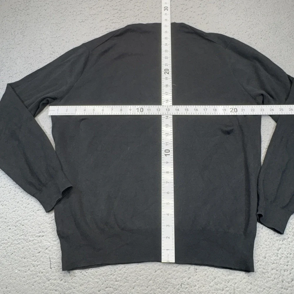 Polo Ralph Lauren Sweater Mens XL Black V-Neck Pullover Pima Cotton Tight-Knit